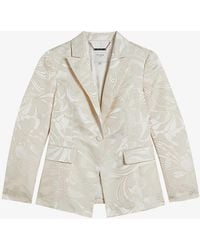 Ted Baker - Majia Single-breasted Graphic-jacquard Blazer - Lyst