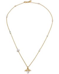 La Maison Du Couturier - With Love Darling Bee The Change 14Ct-Plated Sterling- Aqua-Marine, Pearl, Quartz, And Zircon Necklace - Lyst