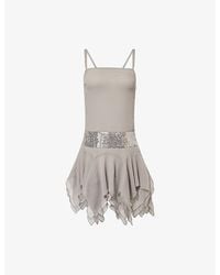 GIMAGUAS - Leila Sequin-Embellished Woven Mini Dress - Lyst