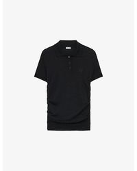 Loewe - Anagram-Embroidered Slim-Fit Stretch Cashmere And Silk-Blend Polo Shirt - Lyst
