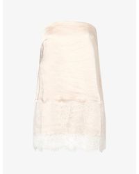 4th & Reckless - Mella Lace-Hem Satin Top - Lyst