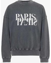 Anine Bing - Jaci Paris-print Cotton Sweatshirt - Lyst