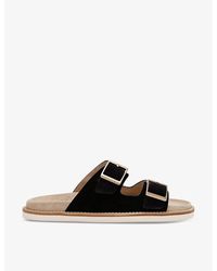 Brunello Cucinelli - Two-strap Leather Sandals - Lyst