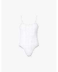 Cou Cou Intimates - The Bodysuit Pointelle-pattern Organic-cotton Body - Lyst
