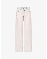 7 For All Mankind - Low Straight Cotton Denim Jeans - Lyst