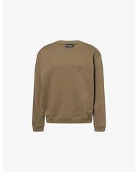 Emporio Armani - Tonal-Logo Relaxed-Fit Cotton-Jersey Sweatshirt - Lyst