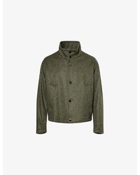 Emporio Armani - Loden Blouson Straight-Fit Wool-Blend Jacket - Lyst