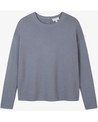 The White Company - Textured Stitch Button-back Cotton Jumper X - Lyst