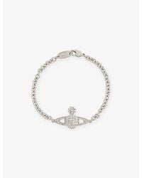 Vivienne Westwood - Mini Bas Relief Chain-Tone Plated Brass Bracelet - Lyst