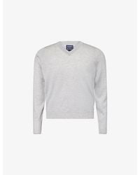 John Smedley - X Bill Nighy V-Neck Merino Wool Jumper - Lyst