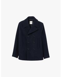 Sandro - Double-Breasted Peak-Lapel Wool-Blend Coat - Lyst