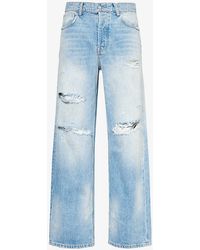 NAHMIAS - Distressed Straight-leg Mid-rise Jeans - Lyst