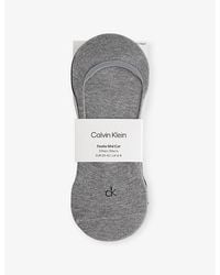 Calvin Klein - Logo No-Show Stretch-Cotton Socks - Lyst
