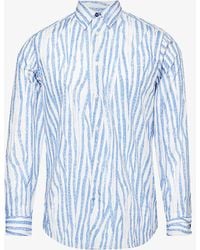 Paul Smith - Striped Long-sleeved Organic-cotton Shirt X - Lyst