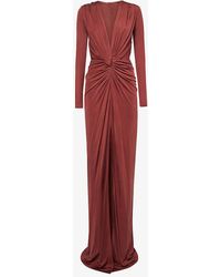 Costarellos - Brienne V-neck Silk-blend Woven Gown - Lyst