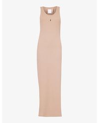 Givenchy - Logo-plaque Ribbed Stretch-cotton Tank Maxi Dress - Lyst