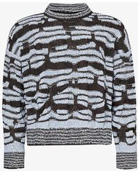 Bottega Veneta - Patterned Knitted Relaxed-fit Cotton And Linen-blend Jumper - Lyst
