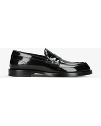 Dolce & Gabbana - Round-toe Patent-leather Penny Loafers - Lyst