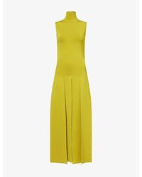 Alaïa - Cut-Out Pleated Stretch-Knit Maxi Dress - Lyst