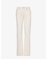 Reformation - X Camille Rowe Rowe Contrast-stitch Straight-leg Mid-rise Organic-denim Jeans - Lyst