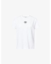 Stella McCartney - Iconic Heart Flocked-Logo Cotton-Jersey T-Shirt - Lyst