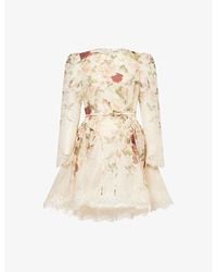 Zimmermann - Hypnotic Lace Linen And Silk Mini Dress - Lyst