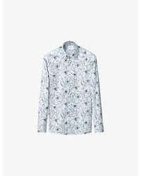 Eton - Floral-Print Contemporary-Fit Cotton-Twill Shirt - Lyst