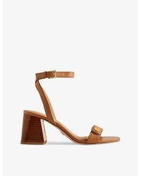 Ted Baker - Milliiy Coin-embellished Heeled Leather Sandals - Lyst