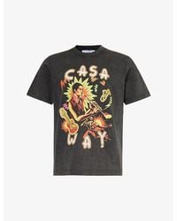 Casablancabrand - Music For The People Graphic-print Organic Cotton-jersey T-shirt X - Lyst