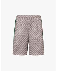 Gucci - Monogram-Pattern Drawstring-Waist Cotton-Blend Shorts - Lyst