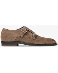 Jimmy Choo - Finnion Double-strap Suede Monk Shoes - Lyst