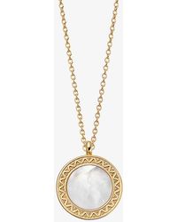 Astley Clarke - Deco 18ct Yellow Gold-plated Vermeil Sterling-silver And Mother-of-pearl Locket Necklace - Lyst