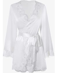 Agent Provocateur Amelea Wrap Stretch-silk Pyjama Top - White