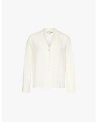 Vince - V-Neck Relaxed-Fit Silk Shirt - Lyst