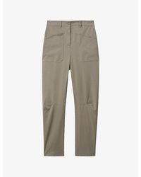 Reiss - Nova Barrel-leg Stretch-cotton Trousers - Lyst
