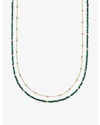 Astley Clarke - Biography 18Ct- Plated Sterling- And Malachite Double Strand Beaded Necklace - Lyst