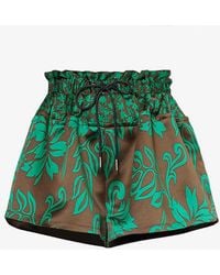 Sacai - Floral-print Elasticated-waistband Woven Shorts - Lyst