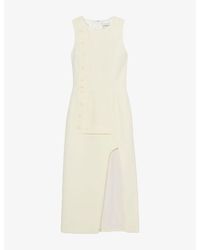 Claudie Pierlot - Button-Embellished Cut-Out Woven Midi Dress - Lyst
