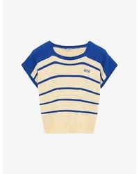 Loewe - Striped Logo-Embroidered Sleeveless Cotton-Blend Jumper - Lyst