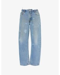 Casey Jean By Jean Vintage - Deconstructed-Waist Straight-Leg Mid-Rise Denim Jeans - Lyst