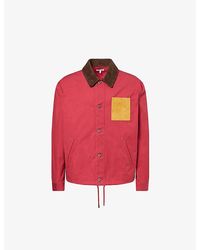 Loewe - Brand-Patch Contrast-Collar Cotton Jacket - Lyst