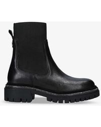 Carvela Kurt Geiger - Dazzle Diamante-embellished Leather Ankle Boots - Lyst