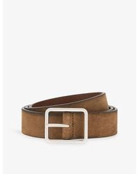 BOGGI - Square-Buckle Suede Belt - Lyst