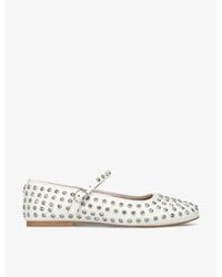 Steve Madden - Vinetta Stud-Embellished Woven Ballet Flats - Lyst