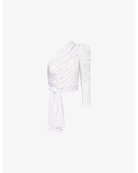 Reem Alkanhal - Tarfah Wrap-Around Cotton Top - Lyst