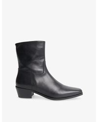 Whistles - Western Heeled Leather Ankle Boots - Lyst