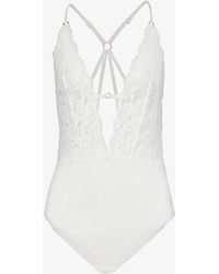 Aubade - Kiss Of Love Plunge-neck Lace Body - Lyst