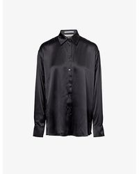 Alexander Wang - Cut-out Relaxed-fit Silk Shirt - Lyst
