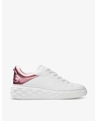 Jimmy Choo - Diamond Maxi Brand-embellished Leather Low-top Trainers 2. - Lyst