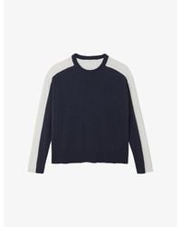 The White Company - Relaxed-Fit Contrast-Panel Knitted Jumper - Lyst